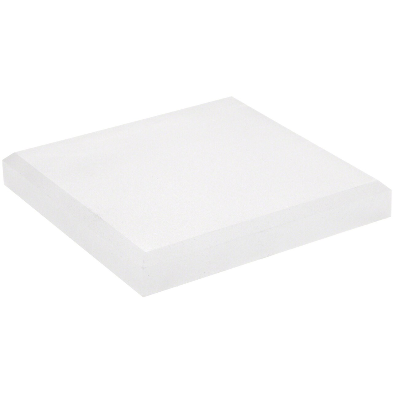 Plymor Frosted Acrylic Square Beveled Display Base, 5" W x 5" D x 0.75" H
